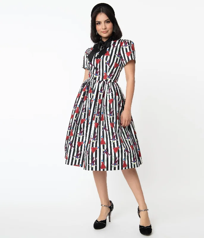 Beetlejuice x Unique Vintage Wedding Nightmare Cora Swing Dress