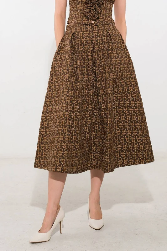 UPGRADED EVENT WOVEN MIDI SKIRT