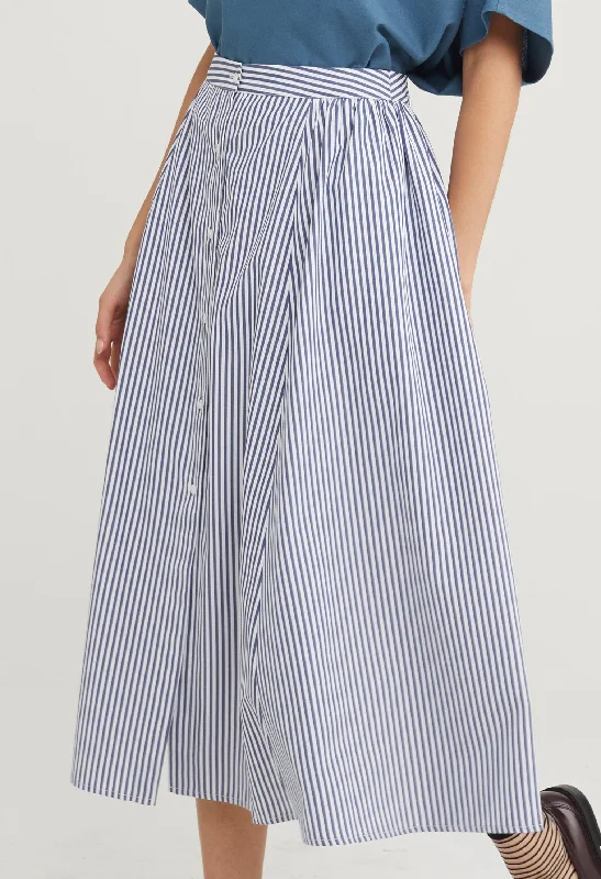 Picnic Striped Midi Skirt