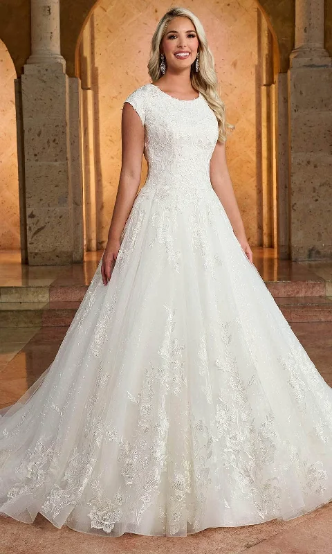 Rachel Allan RB4166 - Scoop Embroidered Bridal Gown